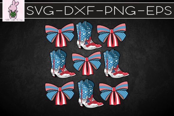 American Flag Boots and Bows SVG