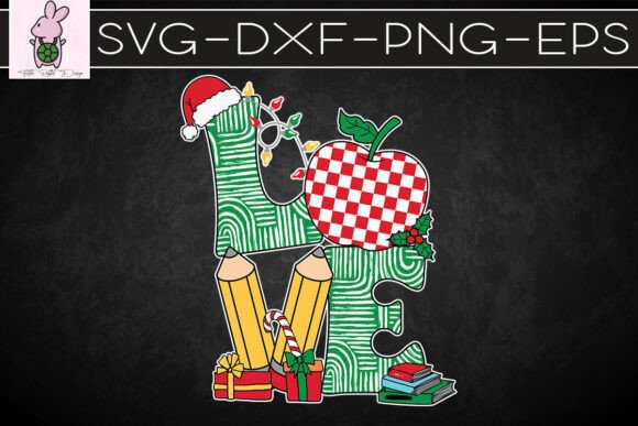 Christmas Love Merry Teacher SVG Graphics for Crafts