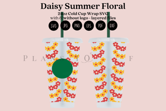 Daisy Floral Summer 24oz Cold Cup Wrap: Graphics for Crafts