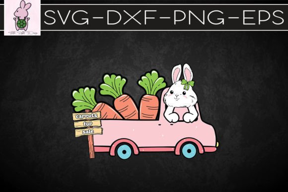 Easter Truck with Bunnies SVG: Graphics for Crafts