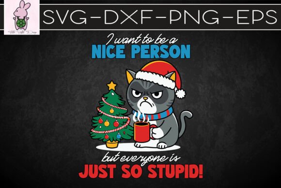 Funny Christmas Grumpy Cat SVG