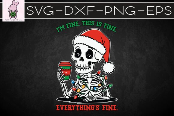 Funny Merry Christmas Skeleton SVG