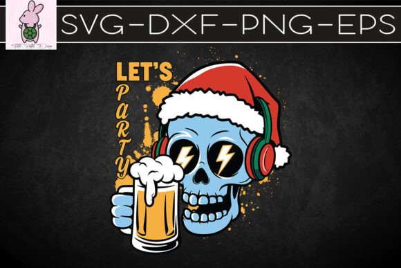 Let’s Party Skull Beer Christmas SVG: Graphics for Crafts
