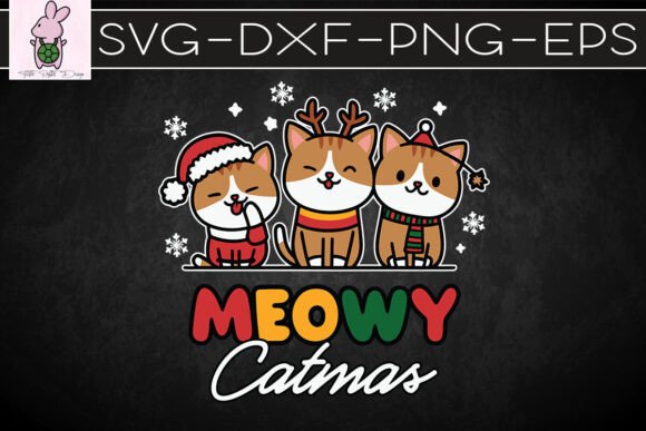 Meowy Catmas Christmas Vibes SVG: Crafts & Graphics for Local Branding