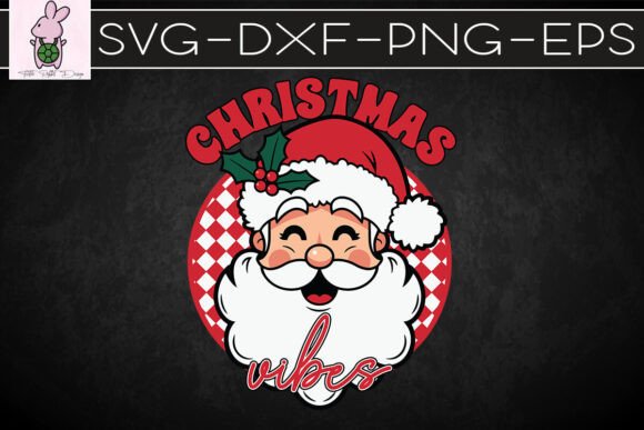 Vintage Groovy Santa Claus Christmas SVG Graphics